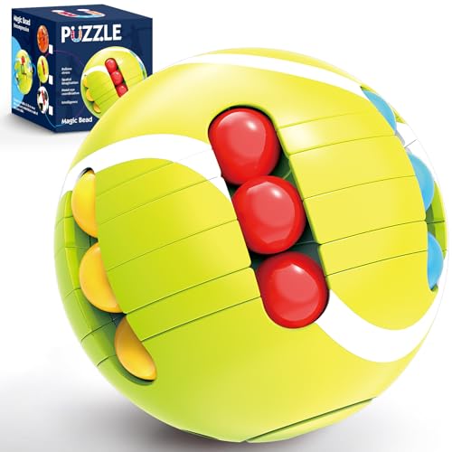Puzzle Sport Ball Toys - 3D Brain Teasers and Puzzle Games for Kids and Adults, Fun Brain Memory Intelligence 2.5" Small Puzzles Magic Bead, Hand Sport, Adult Relieve Stress Teens and Kids Gifts - color: Green Tennis