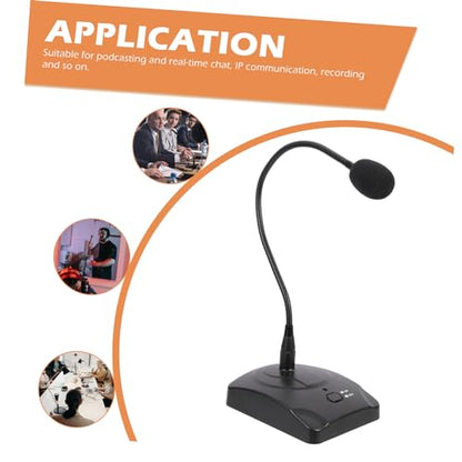 Hemoton USB Condenser Microphone for Pc Gooseneck Conference Mic for Singing Gaming Broadcasts Cable