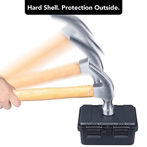 Lykus HC-1420 Mini Hard Case Dry Box with Foam Insert, Interior Size 5.5x3.5x2.7 in, IP66 Splash-Proof, Suitable for Cellphones, Tools, Small Devices and More - style: Int. Size: 5.5x3.5x2.7 in