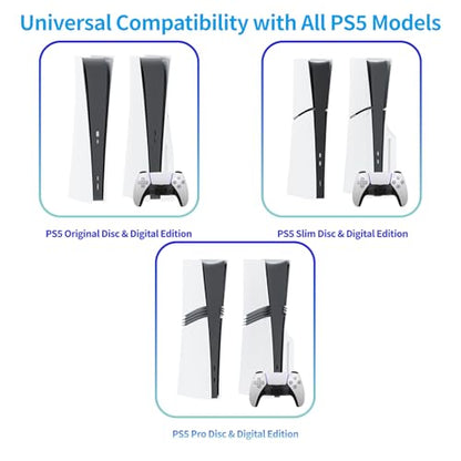 ZYTHRONE Wall Mount for PS5/PS5 Slim/PS5 Pro Console-, Sturdy Metal Bracket Compatible with All PlayStation 5 Models(Digital and Disc),+1Controller Headphone Holder, Sturdy and Not Fall Off, Black - color: Black