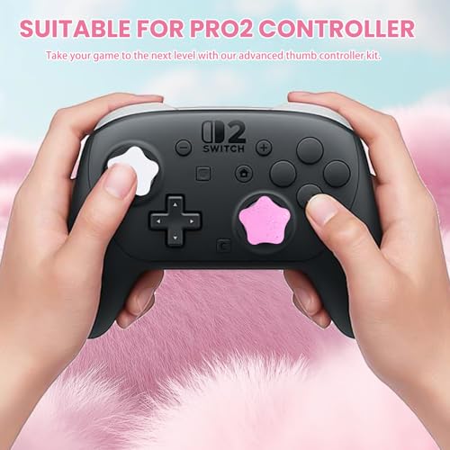 NANANINO PS5 Thumb Grips, Switch Pro, PS4, Xbox Controllers, 4-Pack, Clear | PS5 thumb grips with sweat-resistant silicone for Switch 2, Switch Pro, PS4 and Xbox controllers, ergonomic 4-pack - color: Clear