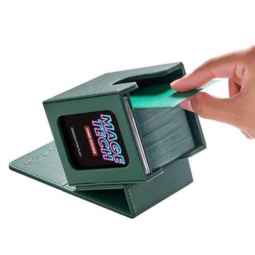 Commander Deck Box Lite - Card Display with Mini Snap Card Holder & Removable Cover, Fits 100+ Single-Sleeved Cards, Ideal for MTG, PTCG, OPCG, SWU & More (Green) - color: Green