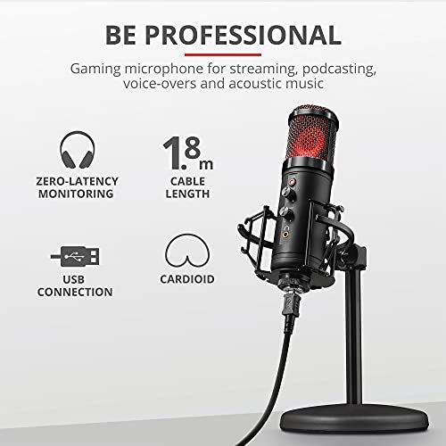 Trust Gaming GXT 256 Exxo USB Streaming Microphone for PC, Laptop and PS4, Black - style: GXT 256 Exxo