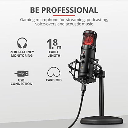 Trust Gaming GXT 256 Exxo USB Streaming Microphone for PC, Laptop and PS4, Black - style: GXT 256 Exxo