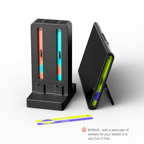 Joycon Charger Dock for 4 Switch Controllers, Charger Dock Compatible with Nintendo Switch & OLED Model Joycons, Joycon Charger Stand Station with Charging Cable