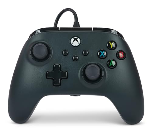 PowerA Wired Controller for Xbox Series X|S - Black, gamepad, wired video game controller, gaming controller, works with Xbox One and Windows 10/11 - style: Black