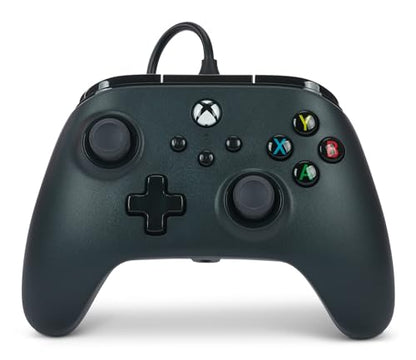 PowerA Wired Controller for Xbox Series X|S - Black, gamepad, wired video game controller, gaming controller, works with Xbox One and Windows 10/11 - style: Black