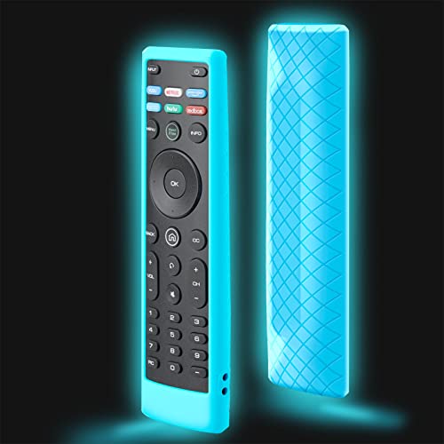 Cover for Vizio Remote, Compatible with Vizio Remote Case XRT136 / XRT140 D Series Universal Smart TV Control Replacement Silicone Skin Sleeve Glow in The Dark - color: Glow Sky Blue