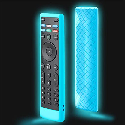 Cover for Vizio Remote, Compatible with Vizio Remote Case XRT136 / XRT140 D Series Universal Smart TV Control Replacement Silicone Skin Sleeve Glow in The Dark - color: Glow Sky Blue