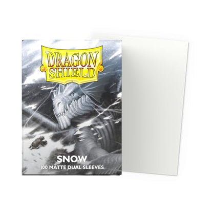Dragon Shield | Matte Dual Standard Size Card Sleeves | 100 CT - Smooth & Tough Premium TCG Sleeves - Compatible with Pokemon, Flesh & Blood, One Piece & Magic the Gathering | Snow - color: Snow