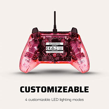 PDP Afterglow LED Wired Game Controller - RGB Hue Color Lights - USB Connector - Audio Controls - Dual Vibration Gamepad- Xbox Series X|S, Xbox One, PC