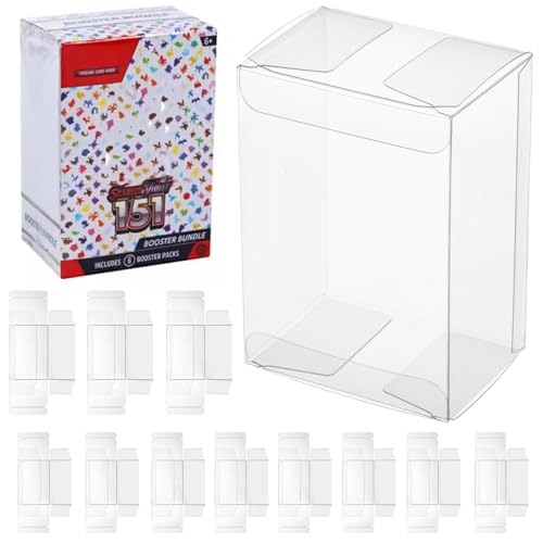 Rainmae 12PCS Protector Case for Booster Bundle/Build & Battle Plastic Display Box (NOT Fit for NEW Booster Bundle) Container Compatible with Booster Bundle 151 Collectors Cards Protector