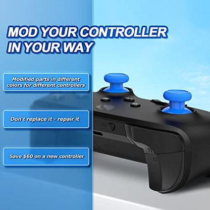 TOMSIN Replacement Joysticks for Xbox One,for Xbox Series X/S Controller,4PCS True Rubberized Thumbsticks Repair Kit for Xbox One Wireless Controller(Blue) - color: Blue
