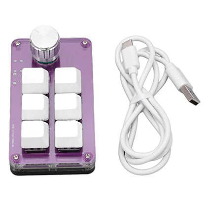 Cuifati 6 Keys Mini Keypad, One Hand Mechinical Gaming Keyboard, with 6 Fully Programmable Keys, for, for Vista, for, for Macos