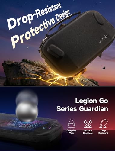 JSAUX Slim Travel Case for Lenovo Legion Go / Go 2, Compact Hard Shell Carrying Pouch for Console, Holds 8 MicroSD Cards and 5 Card Readers, Includes Carry Strap, Black - color: Slim