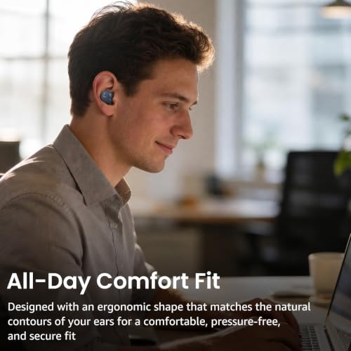 TOZO NC9 Hybrid Active Noise Cancelling Wireless Earbuds, 60H, LED Display | 6 Mic ENC Clear Calls, Deep Bass Sound, IPX8 Waterproof, in Ear Bluetooth 5.3 Headphones,32 EQs via APP, Comfort Fit Ear Buds - color: Blue