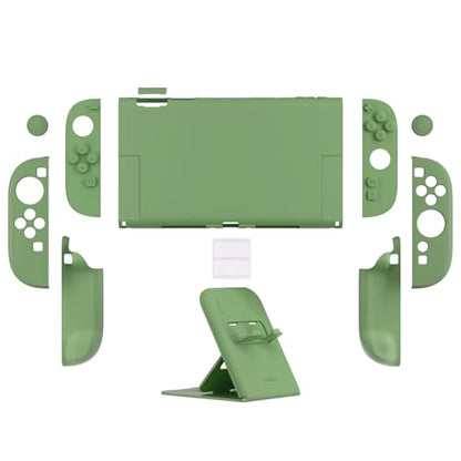 PlayVital Hard Case for Nintendo Switch 2 with Extra Stand & Thumb Grip Caps | Split Design, Dockable Protective Full-Body Shell Cover for Nintendo Switch 2 | Solid Color Series, Matcha Green - color: Matcha Green