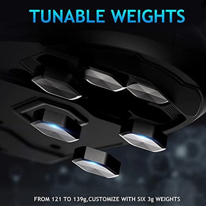RAPOO VT900 Wired Gaming Mouse, 16K DPI Optical Sensor, IR Optical Gaming Mouse, Customize OLED Display Ergonomic Mouse, Onboard Memory with 10 Programmable Buttons, Adjustable Counter Weight, Black
