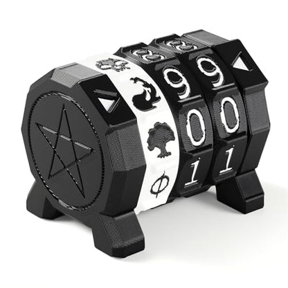MTG Life Counter Wheel Health Tracker Gradient Game Counter for Board Game Compatible Table top Games with Magic Card Game Accessories CCG Creature Stats (Black with White) - color: Black With White