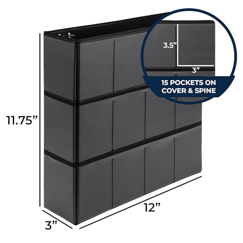 Samsill Trading Card Binder with 20-Pack of 9 Pocket Card Sleeves (Holds 360 Cards), Customizable Cover, 2" D-Ring Binder for Collectors, Top Loading, Card Storage for Football Cards