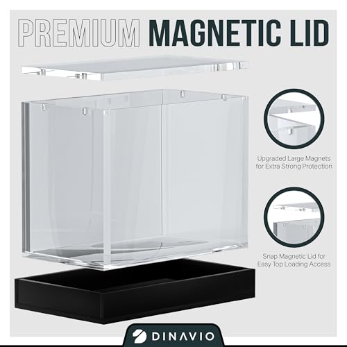 Dinavio Crafthouse PKMN Booster Box Case Acrylic Display - Booster Box Protector Case - 8mm + 5mm Acrylic 5x3mm Magnets - Compatible with PKMN Booster Boxes (Black Base) - color: Black Base