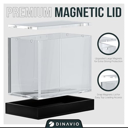 Dinavio Crafthouse PKMN Booster Box Case Acrylic Display - Booster Box Protector Case - 8mm + 5mm Acrylic 5x3mm Magnets - Compatible with PKMN Booster Boxes (Black Base) - color: Black Base
