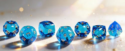 Crystal Amethyst Polyhedral Dice Set for DND (7-Piece) - Hand-Polished Gemstone Gaming Dice for Dungeons and Dragons & Tabletop RPGs, with Gift Case - color: Sj-005