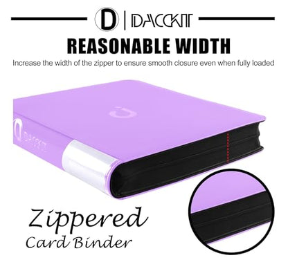 D DACCKIT 2000 Pocket Card Binder - Premium 20 Pocket Trading Card Binder with Sleeves Fits 2000 Cards, Ringless Card Album for TCG - Model A，Light Purple - color: Light Purple