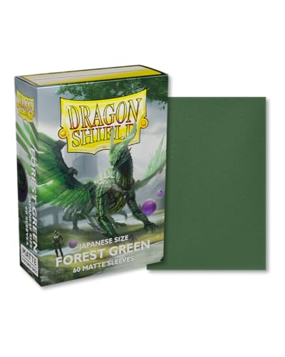Dragon Shield – Dragon Shield Matte Japanese Forest Green 60 CT Japanese Size Card Sleeves - Yu-Gi-Oh! Card Sleeves Smooth & Tough - Compatible with Yu-Gi-Oh!