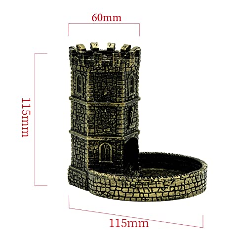 D&D Dice Tower, Castle Dice Rolling Tower for Role Playing Games | Ancient Gold, Resin Material, D&D Accessory, DM Gift, for Dungeons and Dragons RPG Board Games Tabletop Games - color: Ancient Gold