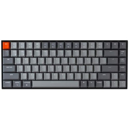 Keychron K2 75% Layout Bluetooth Wireless Mechanical Keyboard Super Switch/White LED Backlit/USB C/Anti Ghosting/N-Key Rollover, 84 Keys Gaming Keyboard for Mac Windows-Version 2 - color: Brown Switch