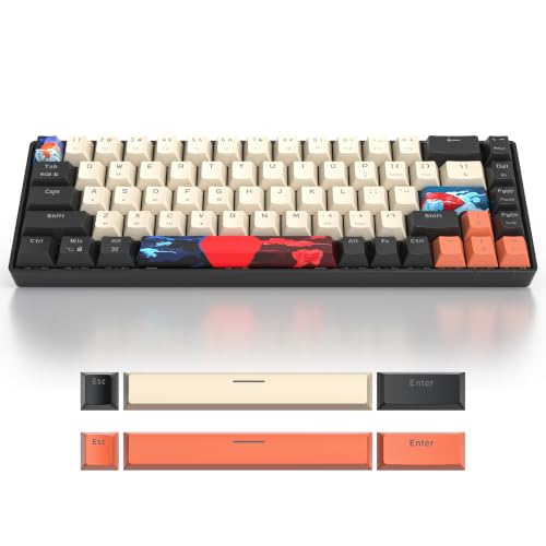 65% Mechanical Keyboard Wired Linear Red Switch RGB Backlight | 65 Percent 68-keys Compact Layout Gaming Keyboard TKL Ultra-Compact Mini RGB Backlit - color: 68 Carbon/Red Switch