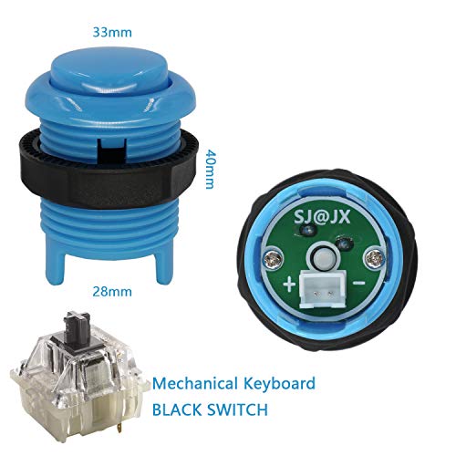 SJ@JX Arcade Game 2 Player Controller DIY Kit Microswitch Button 4&8 Way Joystick Zero Delay USB Encoder Fighting Stick Handles Console for PC MAME Raspberry Pi Retropie