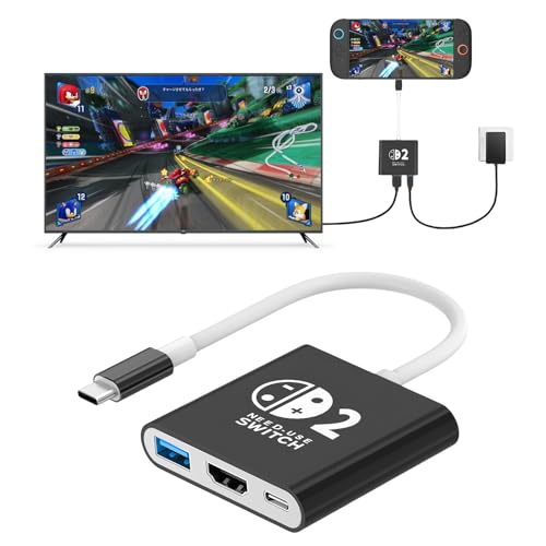 Dock for Switch 2, Portable Travel for Switch 2 Docking Station for TV, for Switch2 Tv Adapter with HDMI2.0/PD 100W/USB3.0 Port, Support 4K/1080P/120HZ/ TV Dock Mode, Black