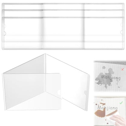 4Pack Mahjiang Card Covers Sleeves,Fit Large Print Size(6 1/8”x 4 3/4”) | Mahjiang Card Sleeve,Mahjiang Card Holder ,Durable Protective Cover Holder,Clear Sleeves for Mahjiang Card Protector Set