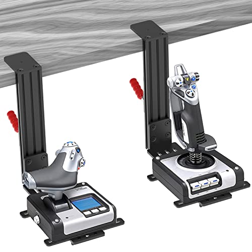 Universal Hotas Desk Mount for Thrustmaster Warthog 10C&Throttle/Winwing Orion 1&2/T.16000M FCS/TCA Officer Pack Airbus/VKB Gunfighter MK.LLL/Logitech X52/X52 Pro/X55/X56/VPC WarBRD (Two Pack)