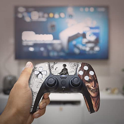 Attackk on Tittan Custom PS-5 Controller Wireless compatible with Play-Station 5 Console by BCB Controllers | Proudly Customized in USA with Permanent HYDRO-DIP Printing (NOT JUST A SKIN) (MODDED) - color: Attack On Tittan, size: Modded - Front Print Only