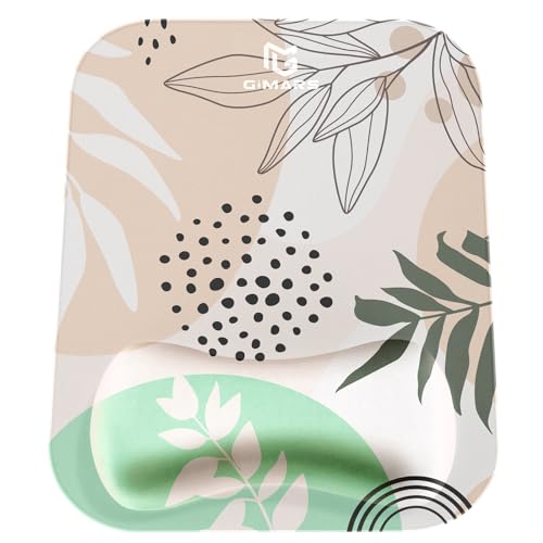 Gimars Large Smooth Superfine Fibre Memory Foam Ergonomic Mouse Pad Wrist Rest Support Mousepad with Nonslip Base for Laptop, Computer, Gaming & Office,Free Coaster Include-Morandi Beige - color: Morandi Beige