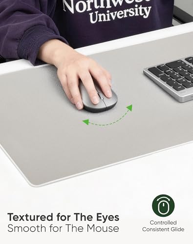 ALOANES Non-Slip Extended Mouse Pad Office&Home Desk Mat Stitched Edge | Beige Waterproof Jacquard Mousepad for Keyboard, Computer Gaming 27.6"x11.8"x0.12" - color: Beige, size: 27.6L x 11.8W inches