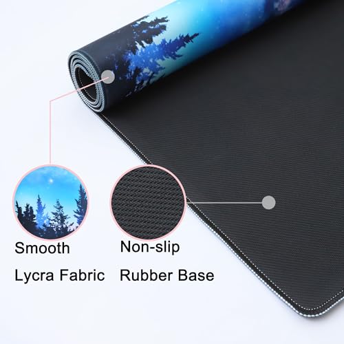 Desk Mat Pad,Large XXL Extended Mouse Pad Mat for Desktop Keyboard | 35''×15.6'' XXL Extended Gaming Mouse Pad with Non-slip Base Desk Matt Mousepad for Computer,Office,Keyboard and Laptop - color: B1-Moon Forest