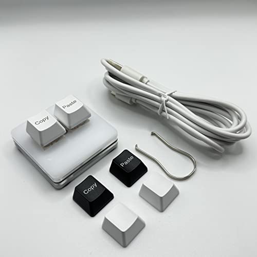 BTXETUEL Copy and Paste 2-Key Keyboard SAYO OSU Keypad Hotswap One Handed Mechanical Gaming Keyboard Cherry Switch RGB Backlit Mini USB Keypad for macros or Rhythm Games - color: white