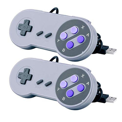 2 Packs USB Controller for Super NES SNES, USB Famicom Controller Joypad Gamepad for Laptop Computer Windows PC/MAC/Raspberry Pi