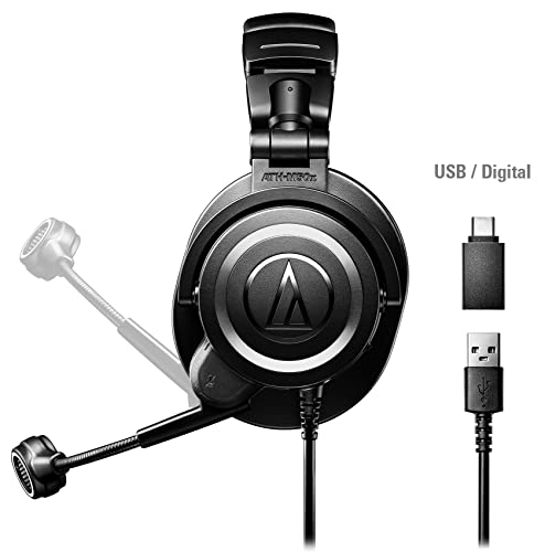 Audiosavings ATH-M50XSTS-USB Bundle: StreamSet Headset and Mic Plug-and-Play USB-C, Free RPAK Charcoal Backpack Padded Laptop Pocket, 2 Items