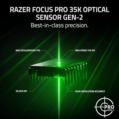 Razer Viper V3 Pro SE Wireless Gaming Mouse: 54g Lightweight - 1K Polling Dongle - 35K DPI Optical Sensor - Gen3 Optical Switches - Symmetrical Shape - 8 Programmable Controls - 95 Hr Battery - Black - color: Black, style: 1000 Hz Polling