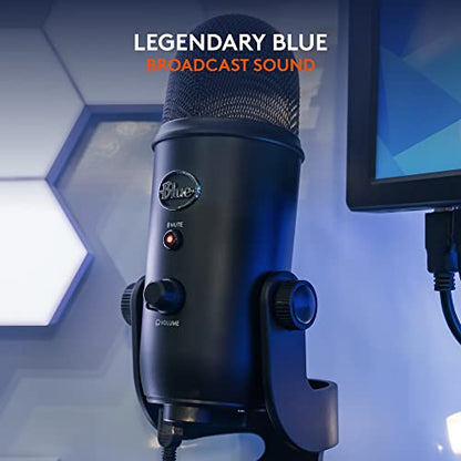 Logitech Creators Blue Yeti USB Microphone for PC, Mac, Gaming, Recording, Streaming, Podcasting, Studio and Computer Condenser Mic with Blue VO!CE effects, 4 Pickup Patterns, Plug and Play - Blackout | Blue Vo!ce Effects, 4 Pickup Patterns, Plug and Play