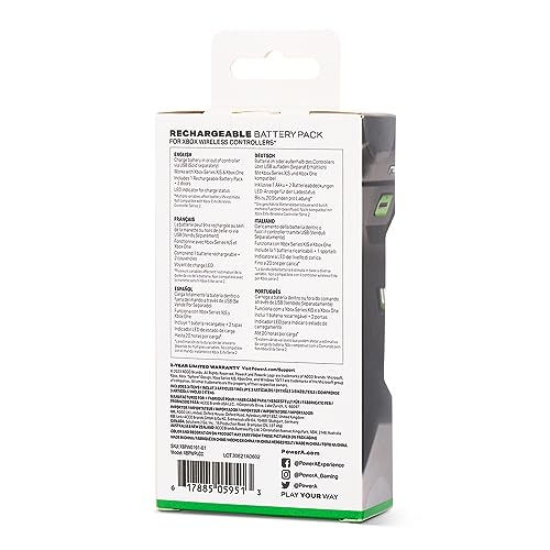 PowerA Rechargeable Battery Pack for Xbox Series X|S and Xbox One Controllers, Officially Licensed (Amazon Exclusive) - style: Single Battery