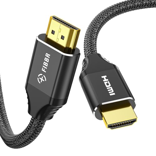 FIBBR 8K HDMI 2.1 Cable 6ft/2m, 48Gbps High Speed HDMI Cord, Support 8K@60Hz 4K@120Hz 2K@240Hz eARC 3D Dynamic HDR 12Bit for PS4/PS5 Laptop Xbox Series Standard HDMI Port - size: 6FT