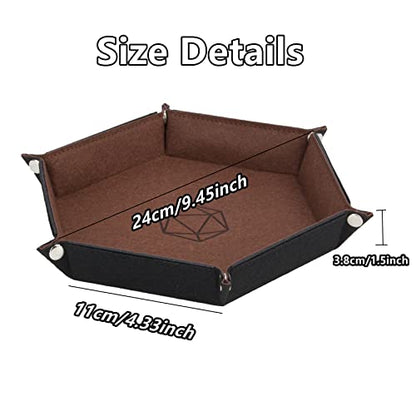 8-Pack Felt Dice Trays for DND, RPG, MTG, Folding Design (Hexagon) | Collapsible felt dice trays keep dice contained and tables protected. Great for DND, RPG, MTG, and other tabletop games. - color: Hexagon