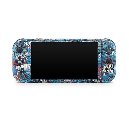 Carbon Fiber Gaming Skin Compatible with Nintendo Switch 2 Console Only - Blue Meanies - Premium 3M Vinyl Protective Wrap Decal Cover - Easy to Apply | Crafted in The USA by MightySkins - color: Blue Meanies, size: Switch 2 Console Skin Only, style: Textu