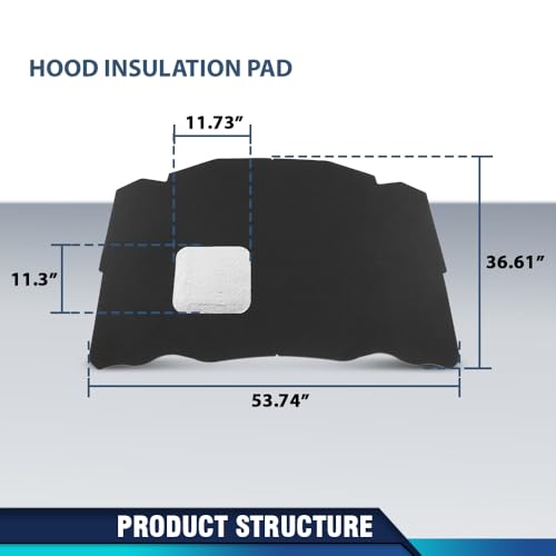 PIT66 Hood Insulation Pad Compatible with Benz W124 E Class 1990-1995 / 300CE 300E 300TE 1990-1993 / 400E 500E 1992-1993 / E320 E420 1994-1995 / E500 1994 1246820726 Black - style: 1990-1995 Benz W124 E Class